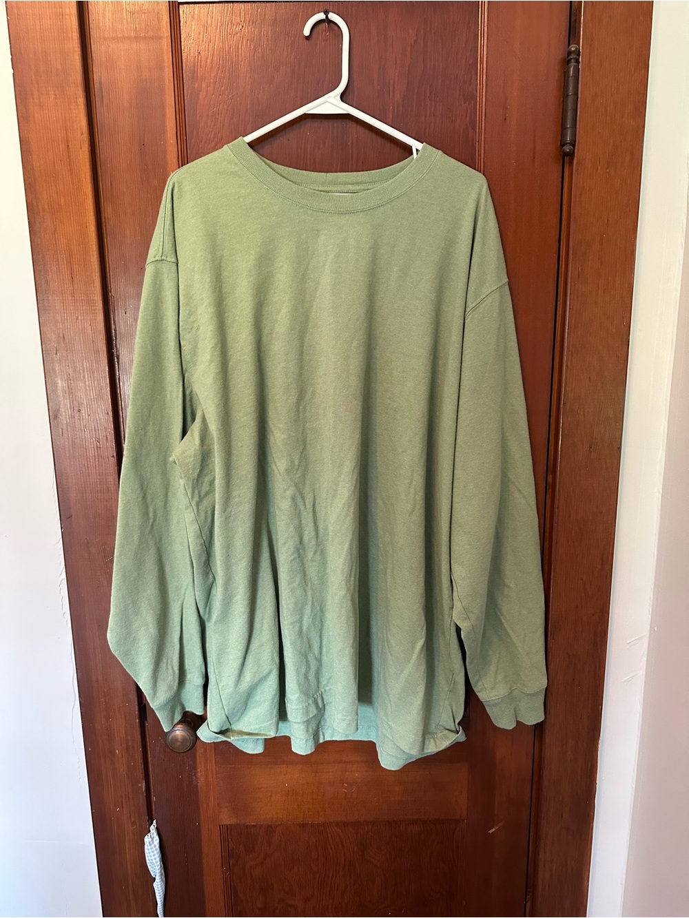 Carhartt Men's Long-Sleeve Crewneck Shirt in Sage Green
